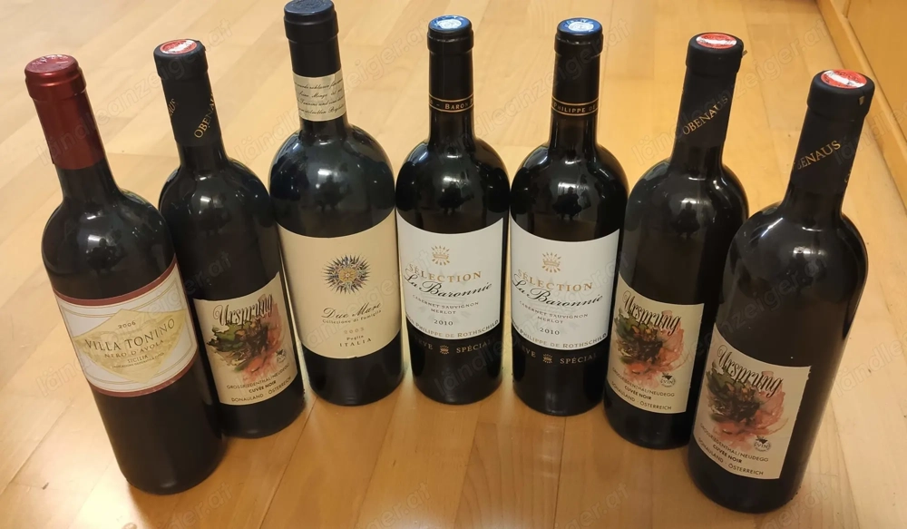 7 Flaschen Rotwein Jg. zwischen 2001 und 2010