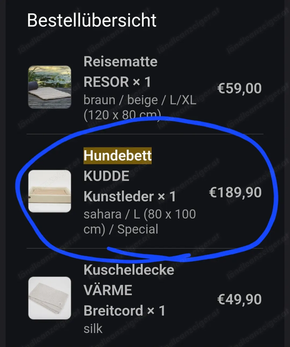 hochwertiges Hunde Kunstleder Bett