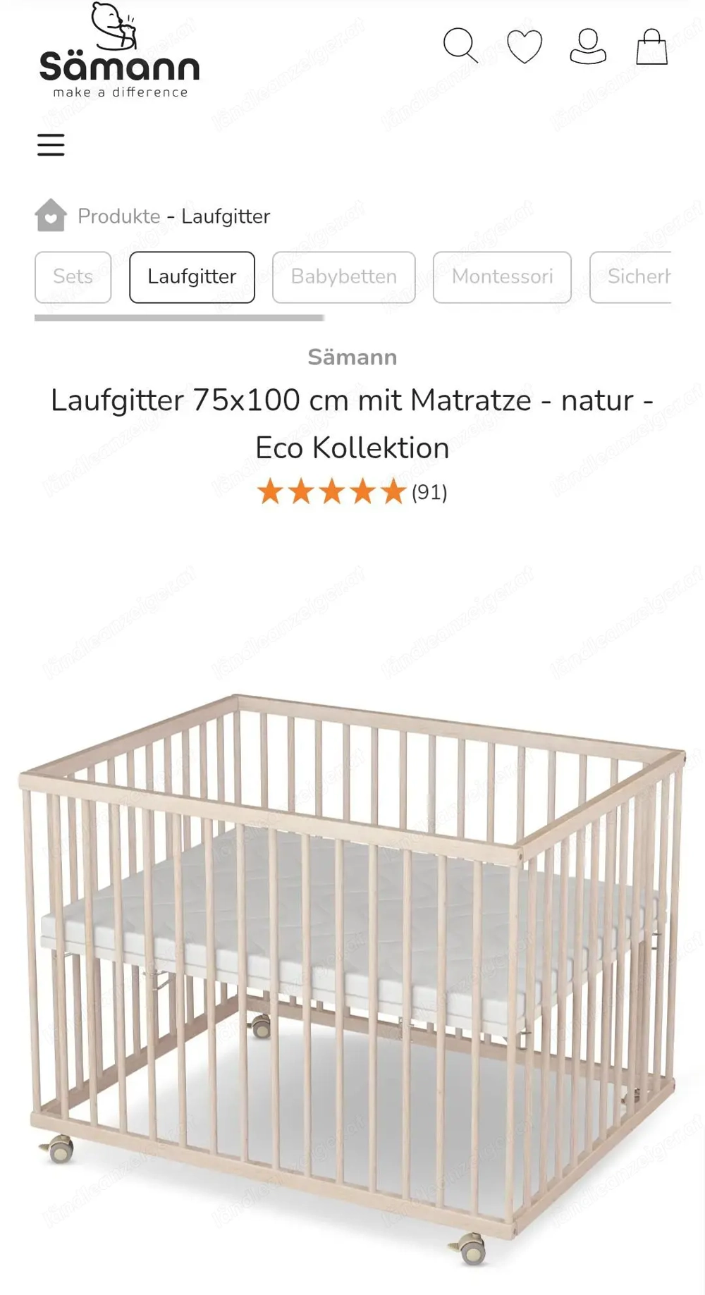 Laufgitter inkl. Träumeland Matratze