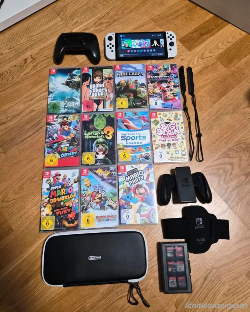 Nintendo Switch Oled + Pro Controller +11 Spiele+Tasche+Box