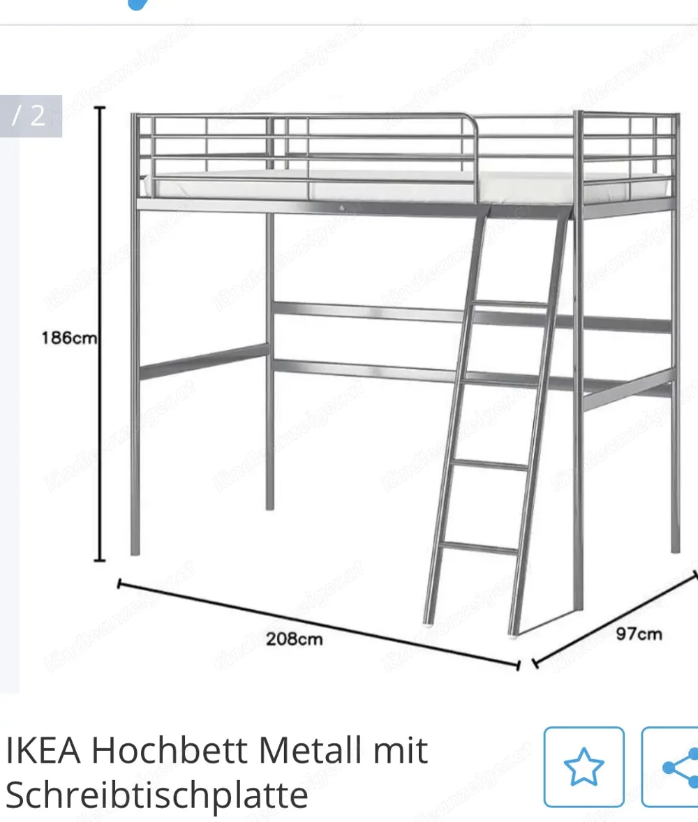 IKEA Hochbett aus Metall 