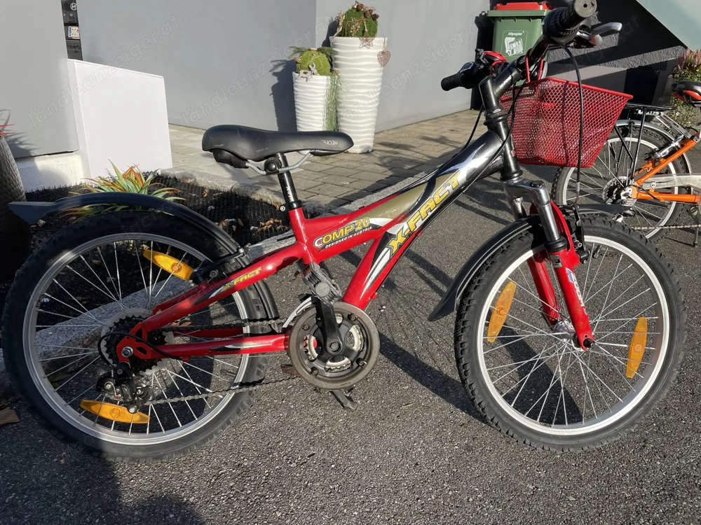 Kinderfahrrad rot silber