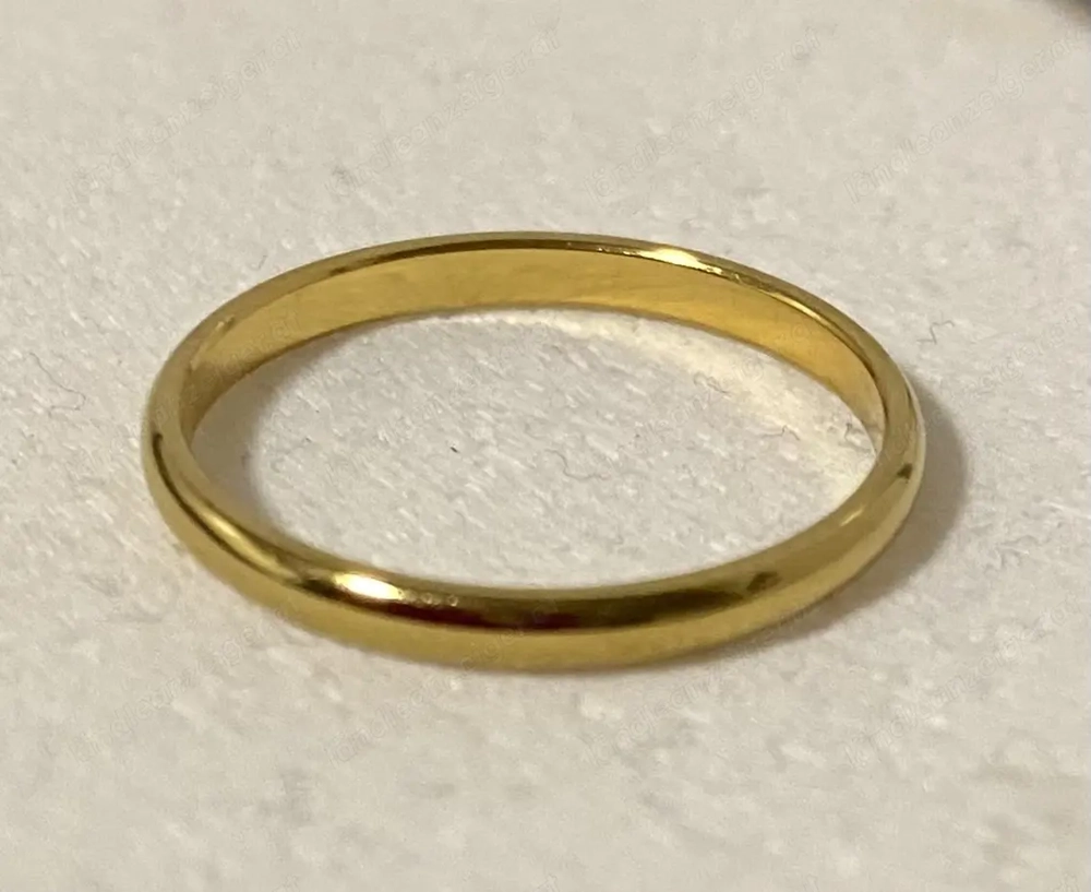 Edelstahl-Ring vergoldet, Ringgröße 56