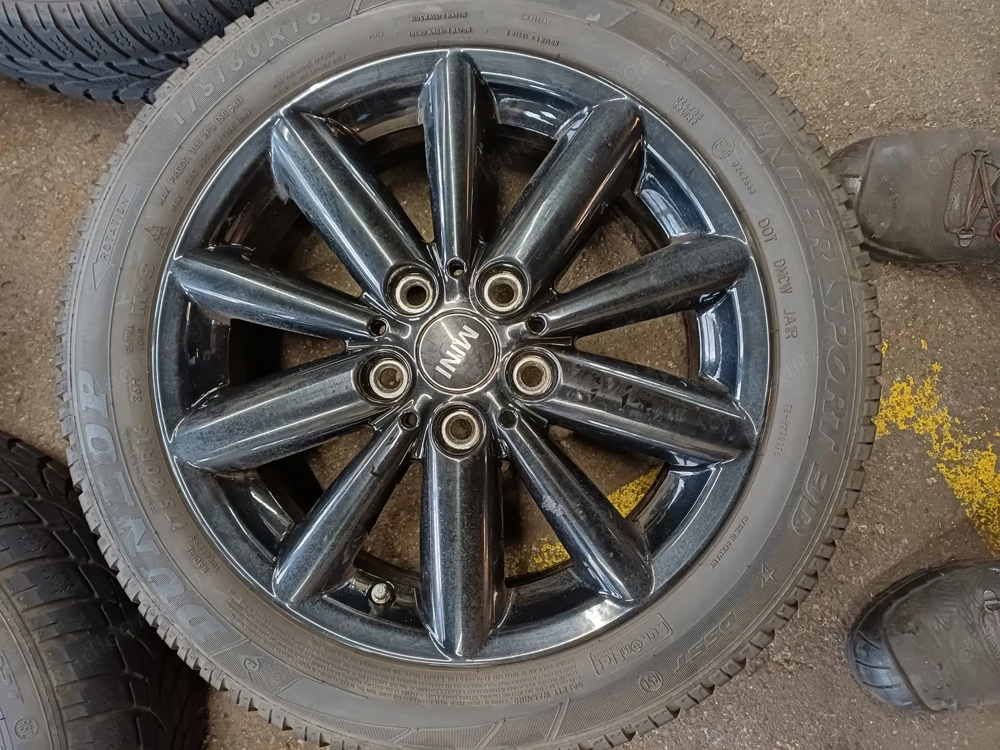 Mini Komplettsatz Winter 5,5x16 ET 46 Original Alu 175 60-r16 86H Dunlop Wintersport 3D DOT 4916 