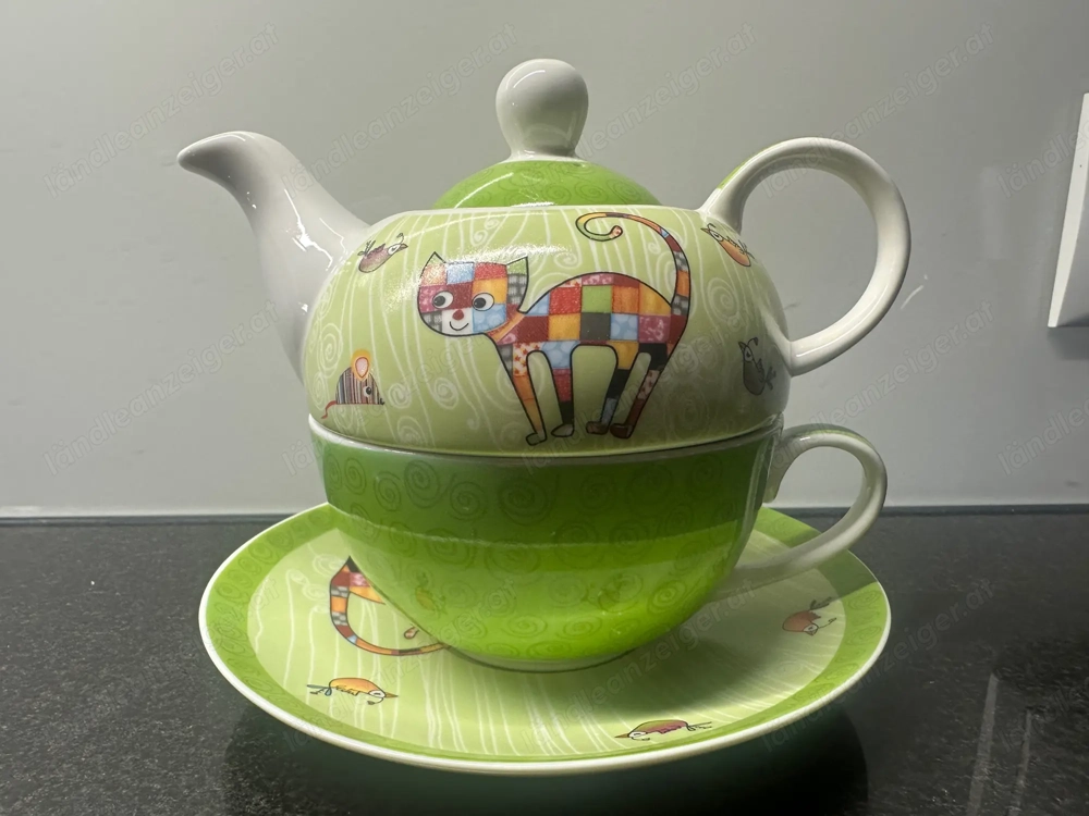 Tea for One 3tlg. Teekanne Tasse Untertasse von GILDE