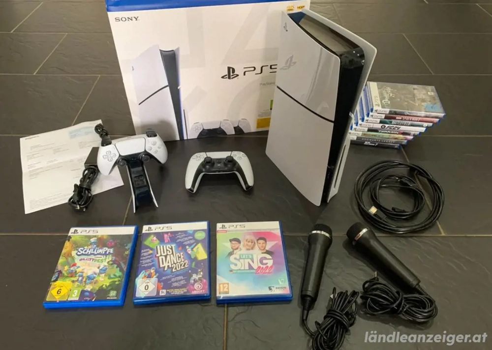 PlayStation 5 Disc Edition (825 GB), Headset, 2 Controller, 8 Spiele