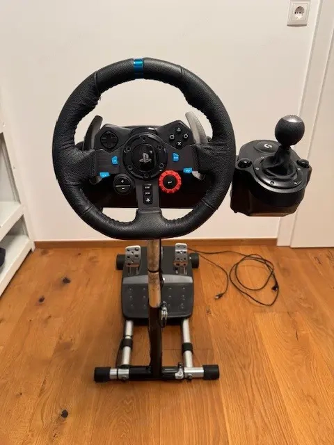 Logitech G29 Rennlenkrad + Logitech G Driving Force Schalthebel + Wheel Stand Pro für Playstation