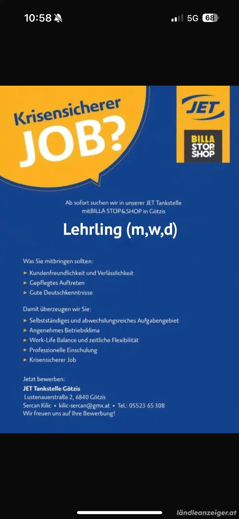 Stellenanzeige