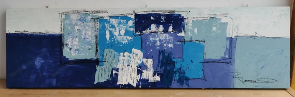 Unikatgemälde, hochwertig, in verschiedenen Blautönen