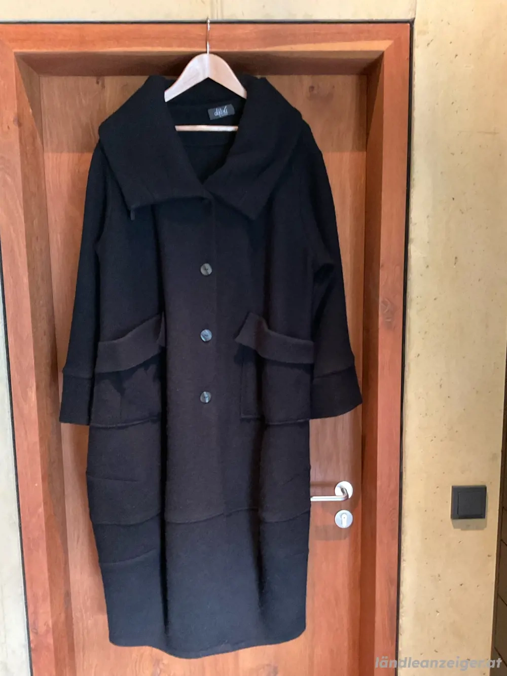 Mantel, 100% Wolle, schwarz