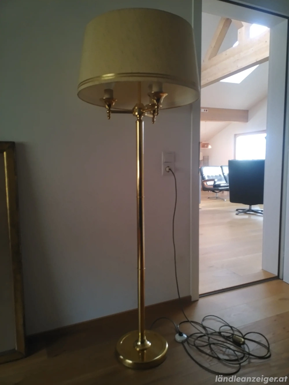 Vintage Stehlampe Messing 