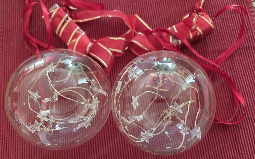 Weihnachtsdeko - Winterdeko - beleuchtete Glaskugeln