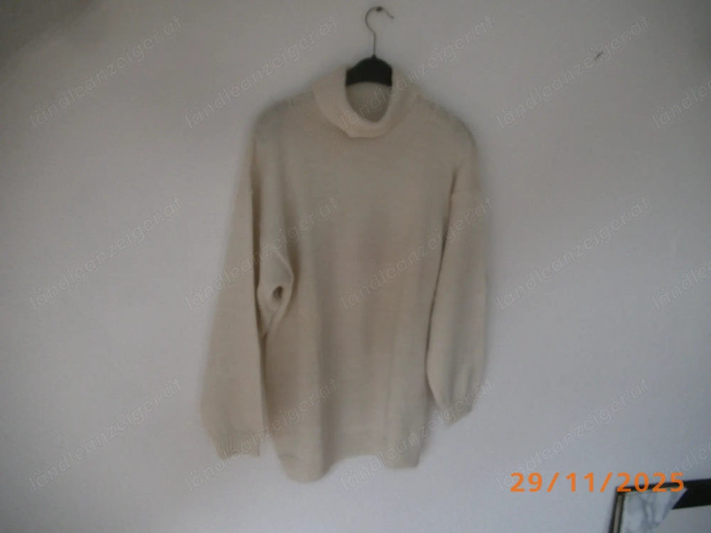 DAMENROLLKRAGENPULLOVER Mischgewebe GR 42 M Elfenbein Zustand Sehr gut "Sekond Hand"
