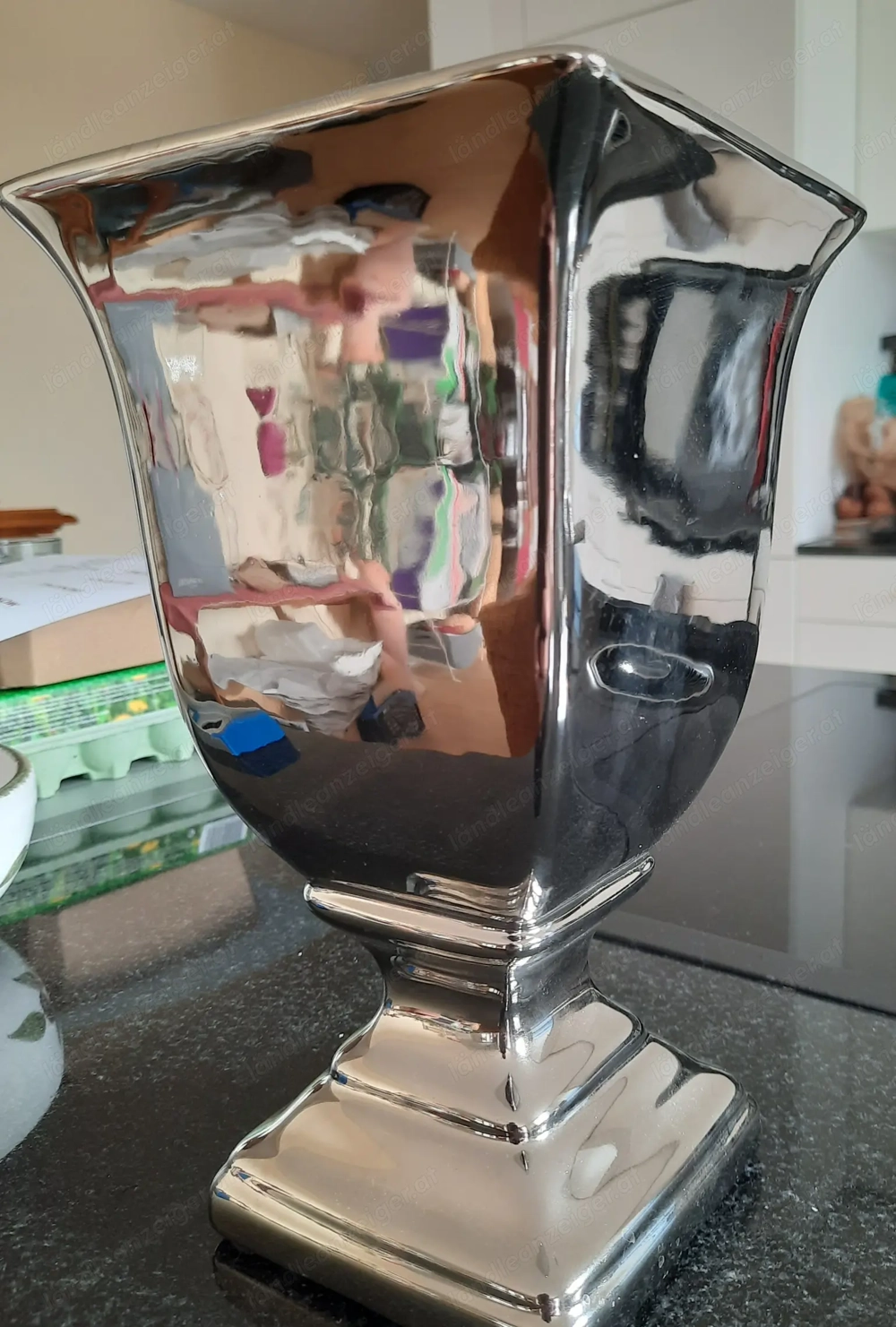 Weihnachts-Dekoration - Edle Pflanzgefässe Pokal silber - neu