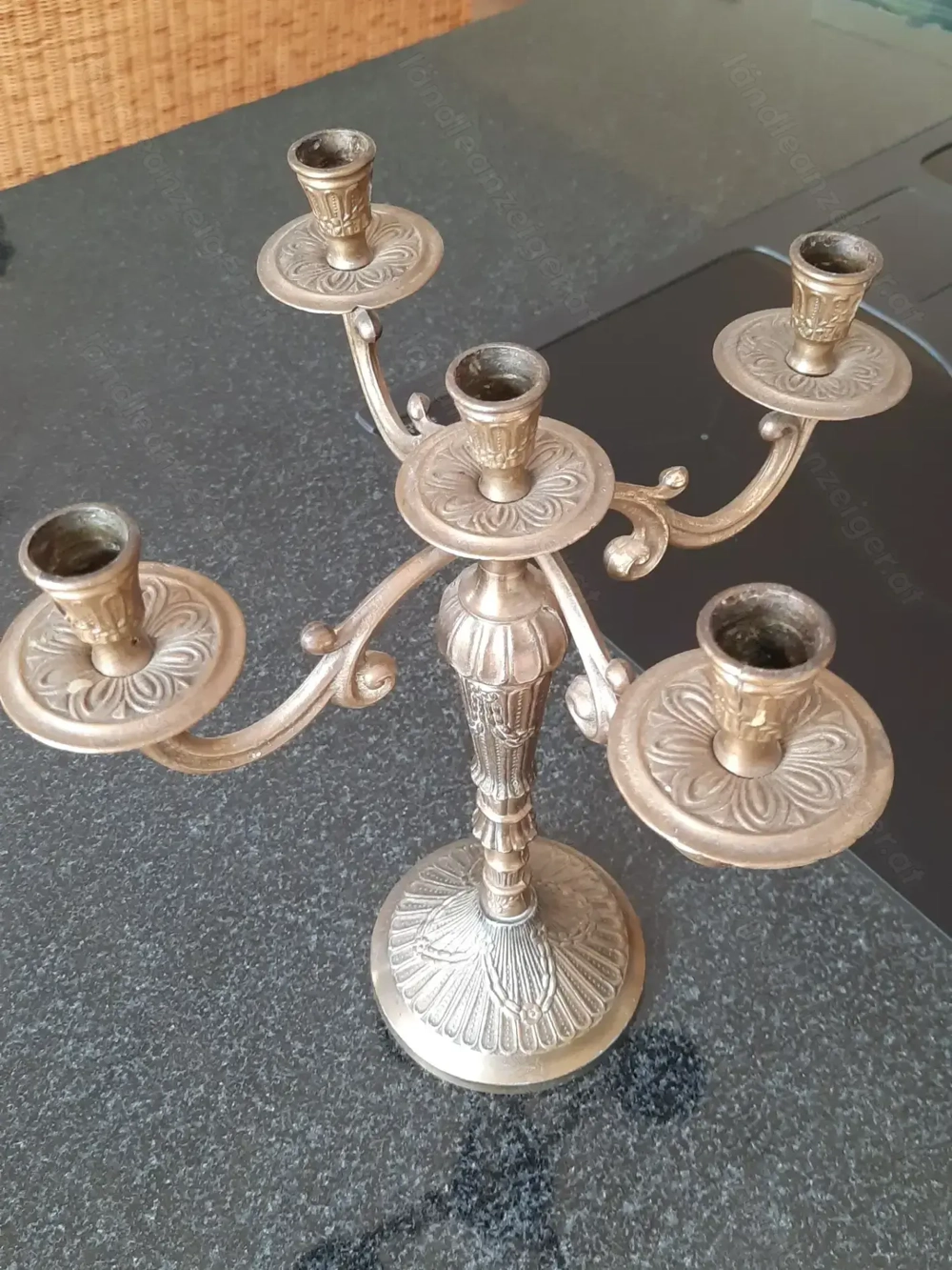 Antiker Kerzenleuchter Messing 5-armig