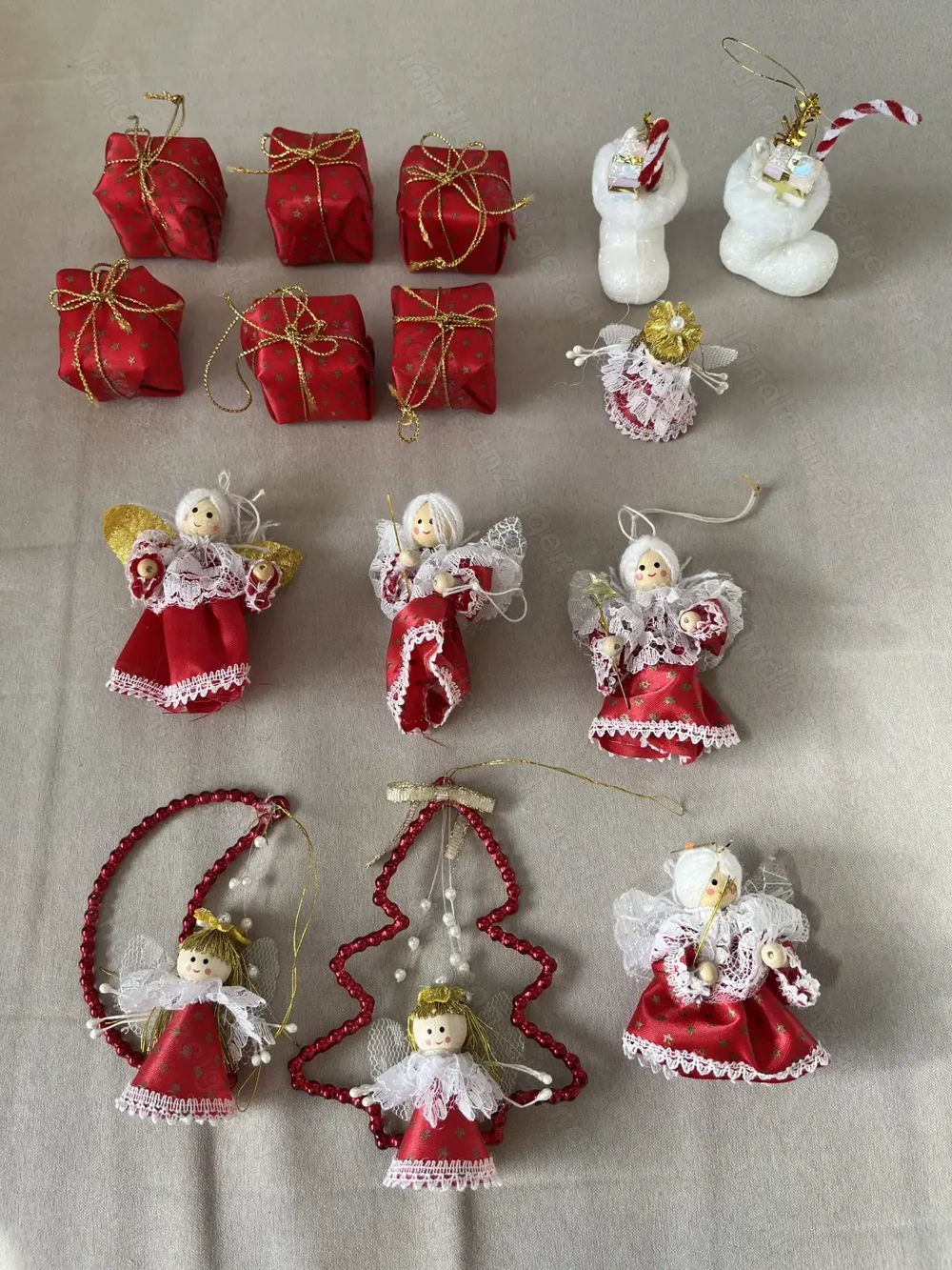 Weihnachtsschmuck 15 tlg rot weiß