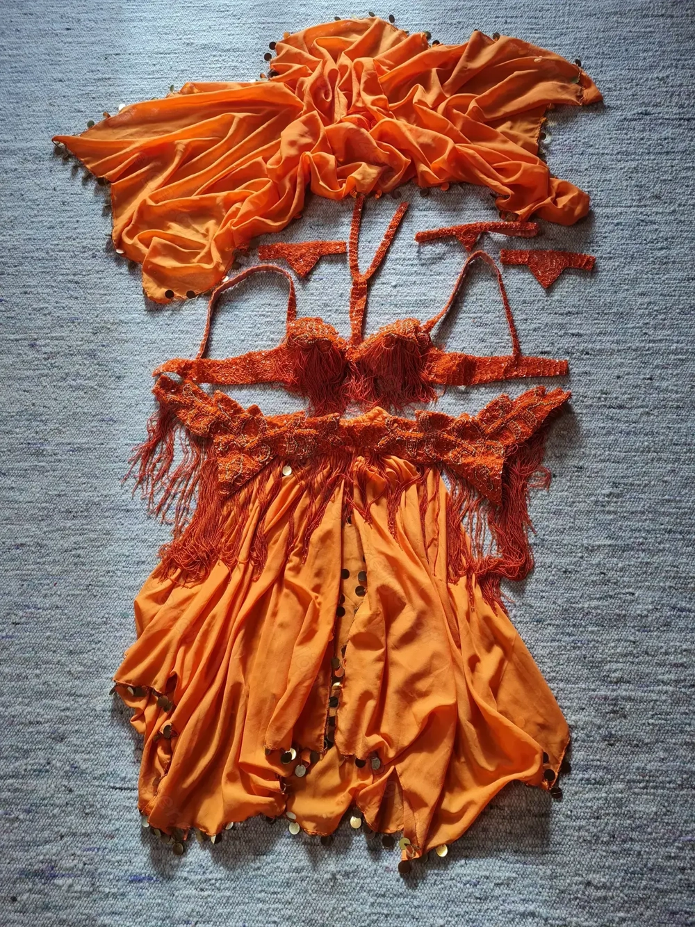  Bauchtanzkleid orangfarbig