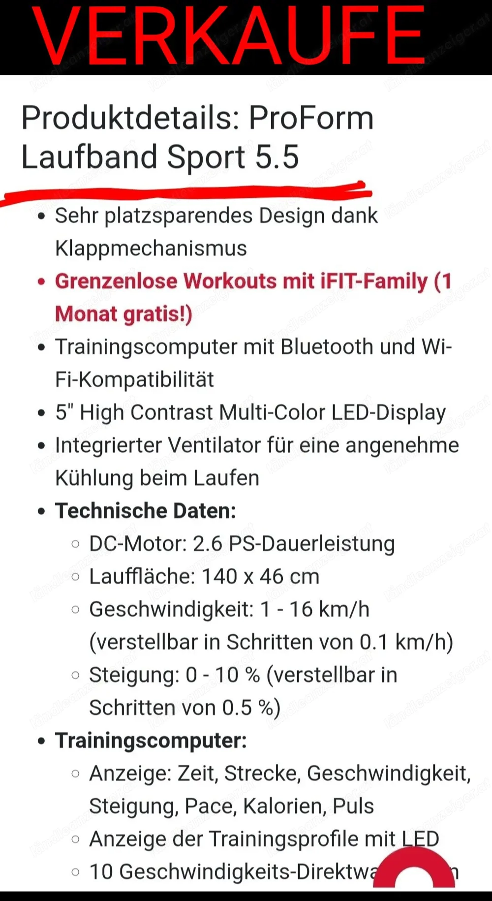 ProForm Laufband Sport 5.5