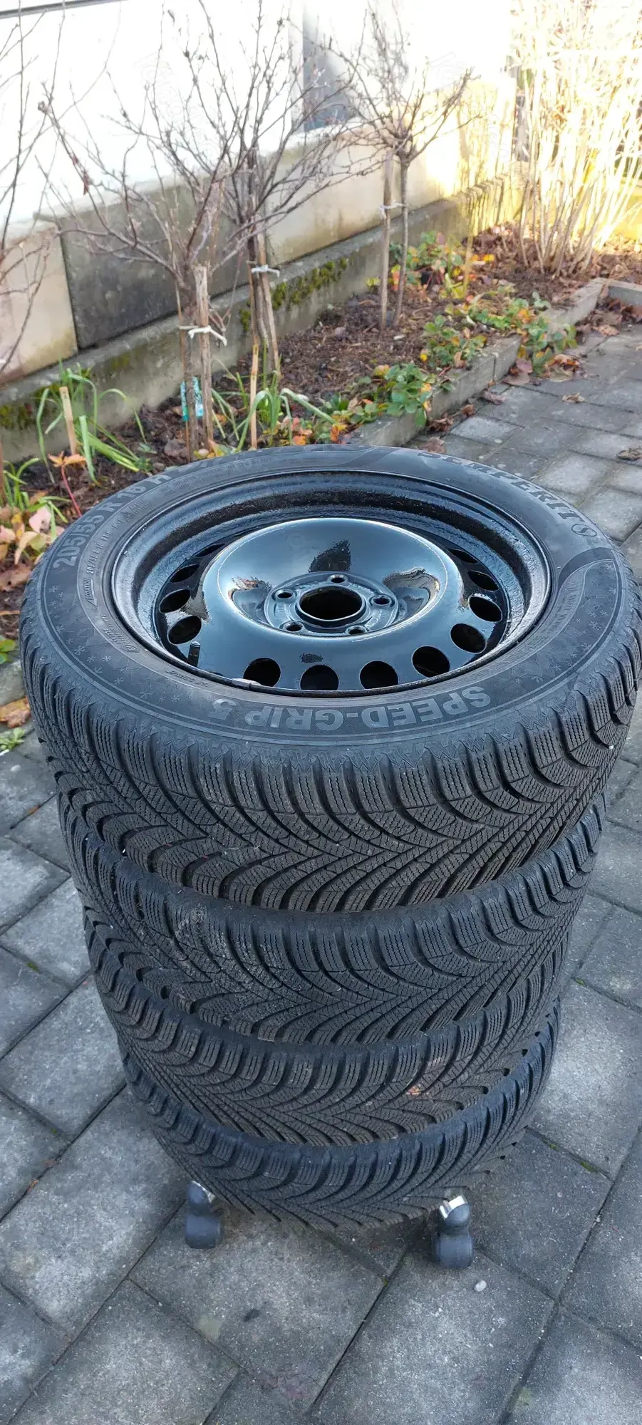 4 Stk gebrauchte Winterreifen 205   55 R16 91H Semperit Speed-Grip 5 auf Stahlfelgen