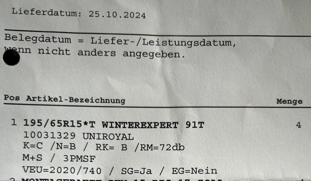 Neuwertige Winterreifen 15 Zoll 