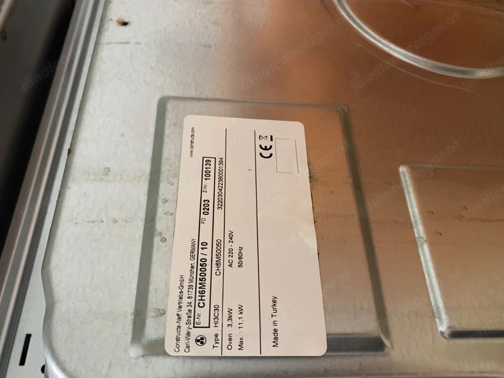 Backofen-Herd Kombi, Backofen kann auch alleine benutzt werden.