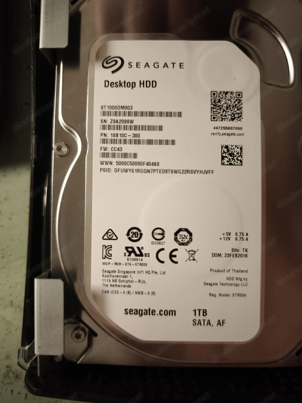 3.5  Festplatte Seagate Desktop HDD 1TB SATA 