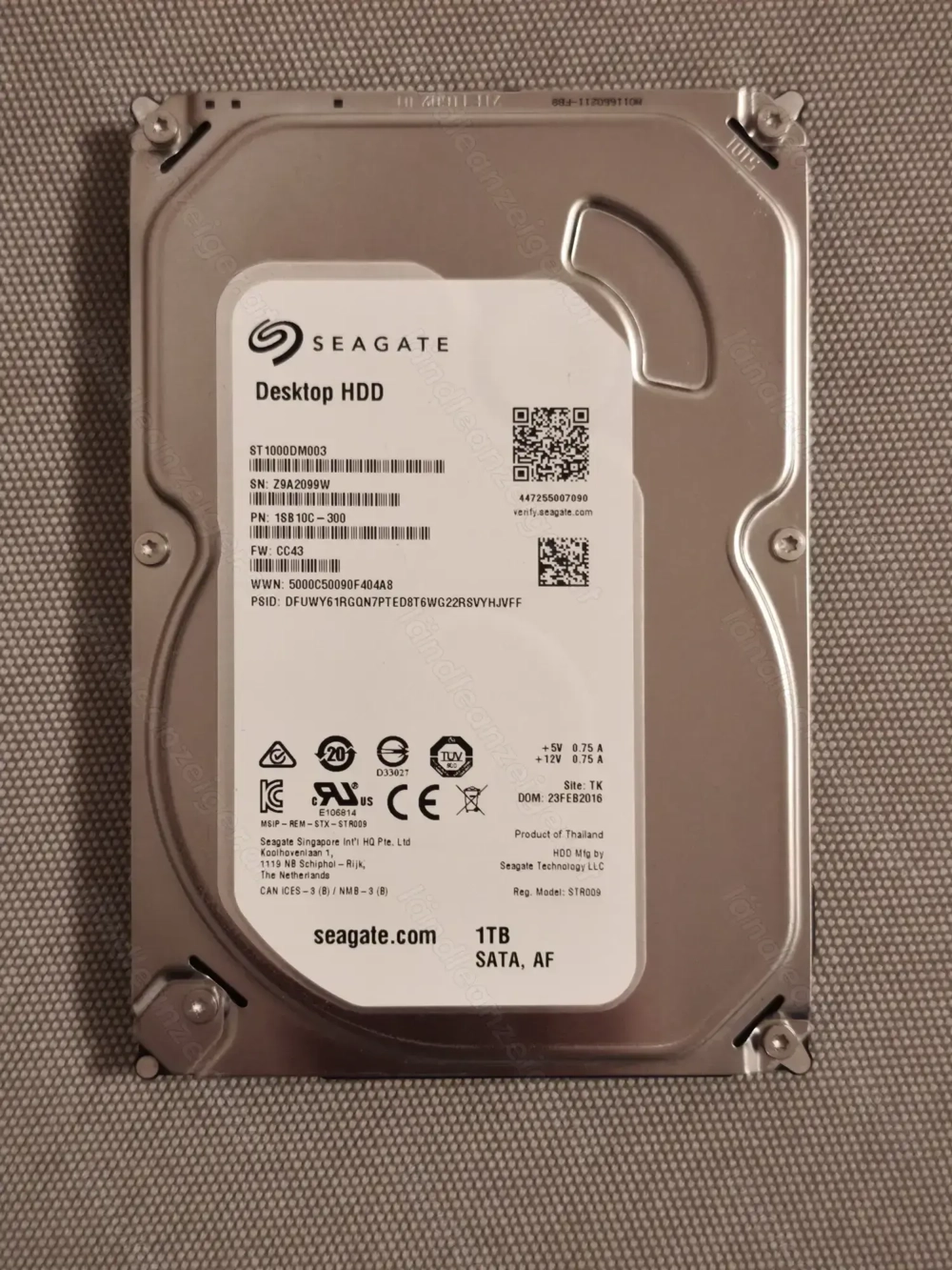3.5  Festplatte Seagate Desktop HDD 1TB SATA 