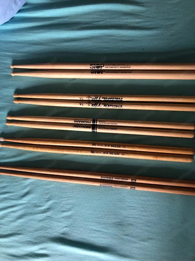 5 Paar Drum-Sticks inkl. Stick-Beutel