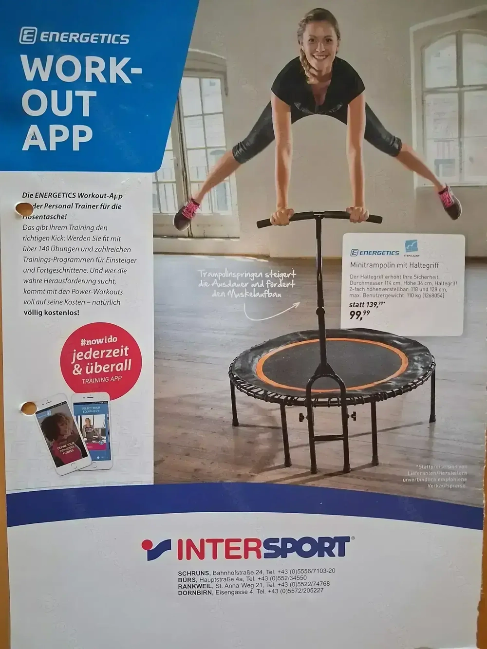 Minitrampolin mit Haltegriff