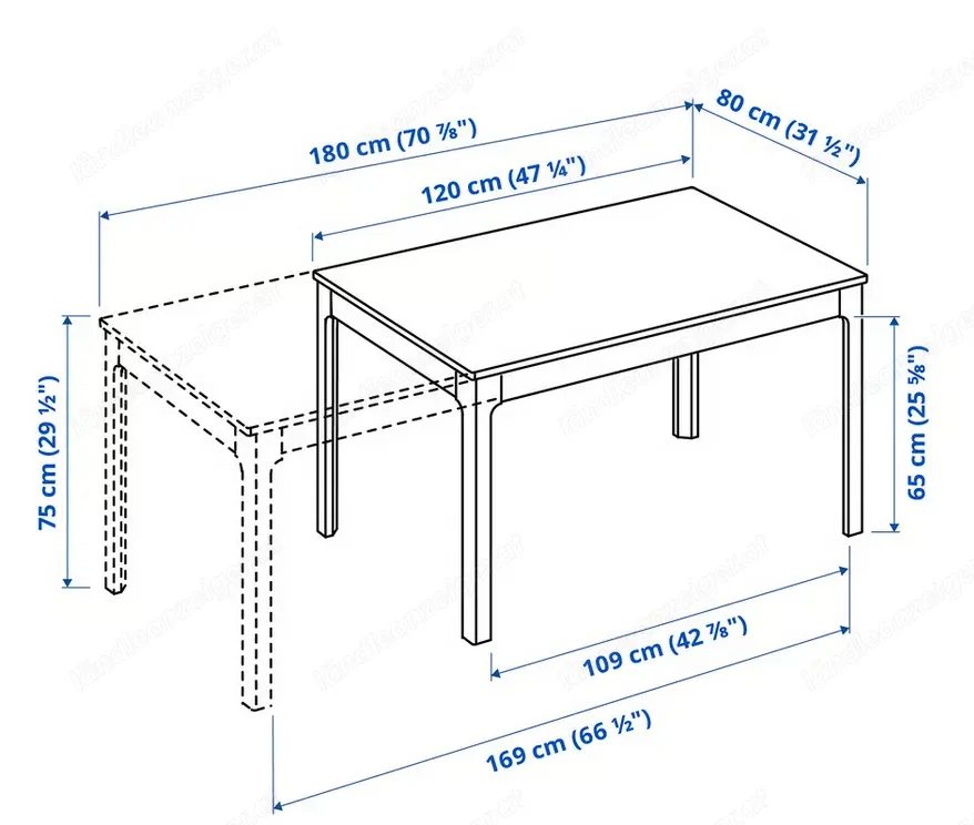Ausziehbarer Tisch & Stühle (6 Stk) 