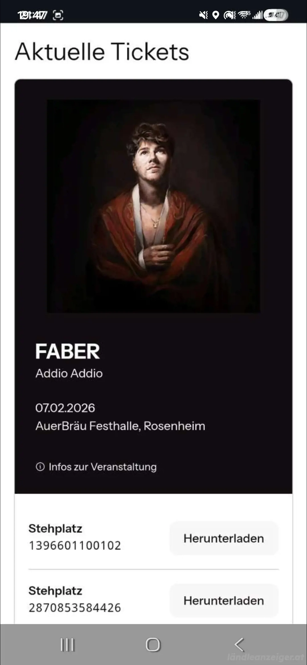Faber Konzertticket in Rosenheim 07.02.26