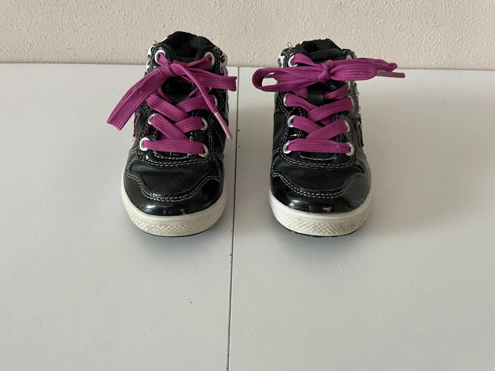 Sneakers schwarz pink weiss Leoparden-Look Gr. 22 Mädchen