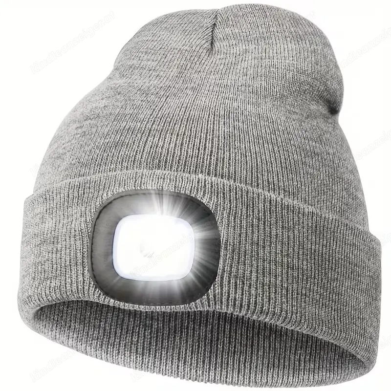 NEU: Warme Mütze mit LED-Licht   praktisch im Dunkeln