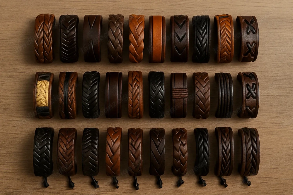 Lederarmbänder   verschiedene Designs (Set)