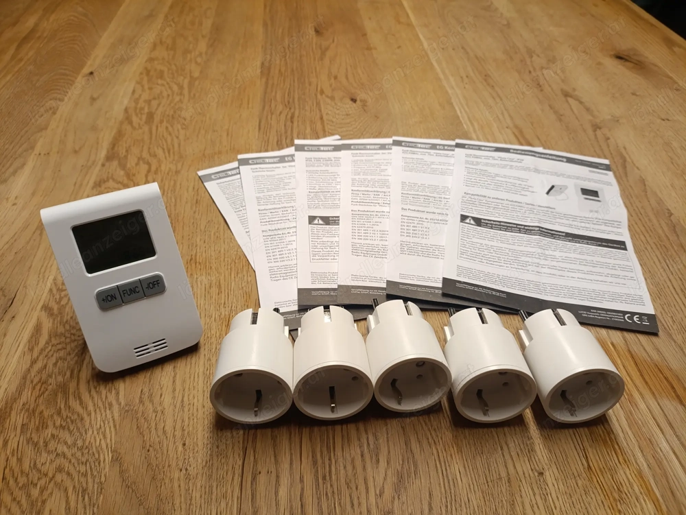 Funk Thermostat mit 5 Empfänger Steckdosen