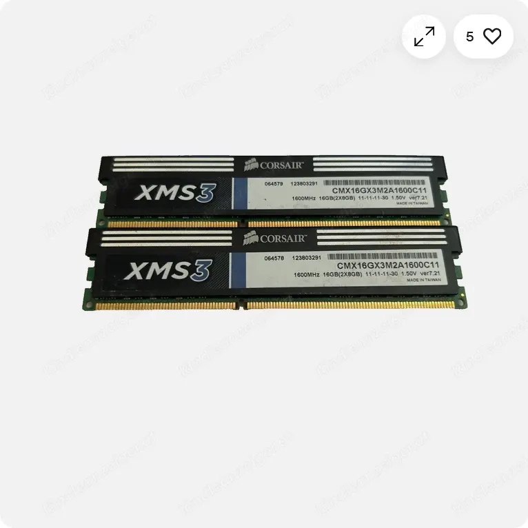 Corsair CMX16GX3M2A1600C11 | 16 GB (2x8GB) DDR3 RAM | 1600 MHz | 12800U | XMS3 