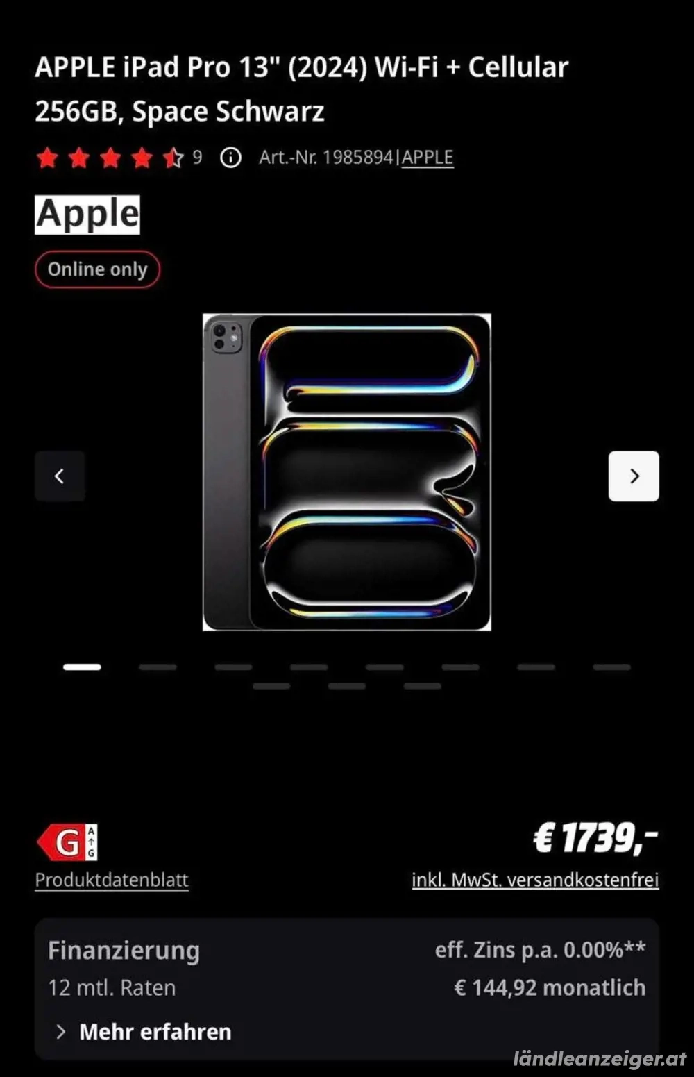 Apple ipad pro m4 256 gb 5g cellular 