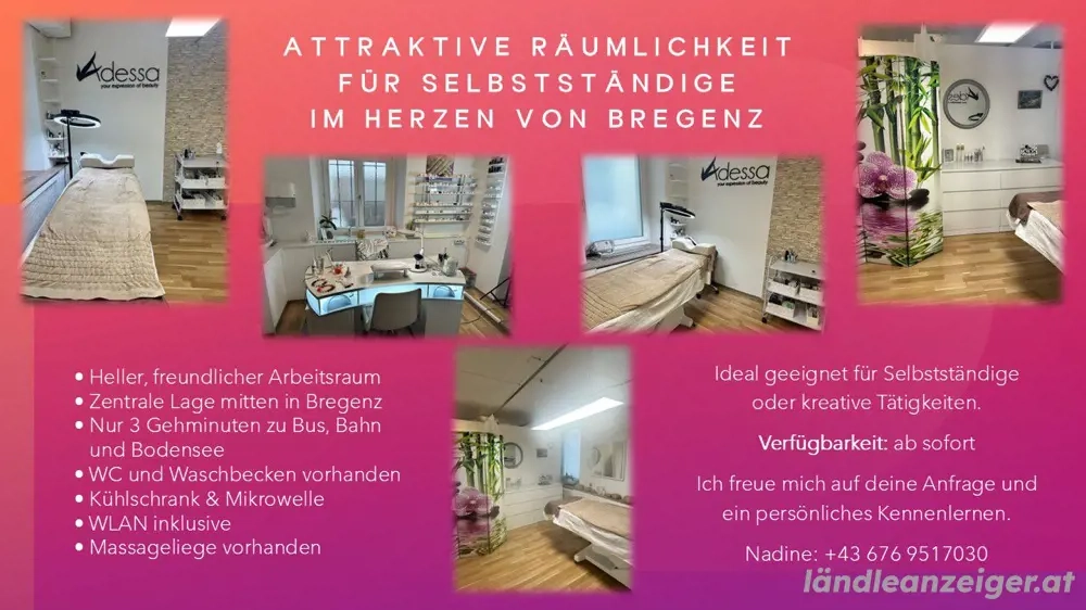 kosmetikstudio teilweise zu vermieten 