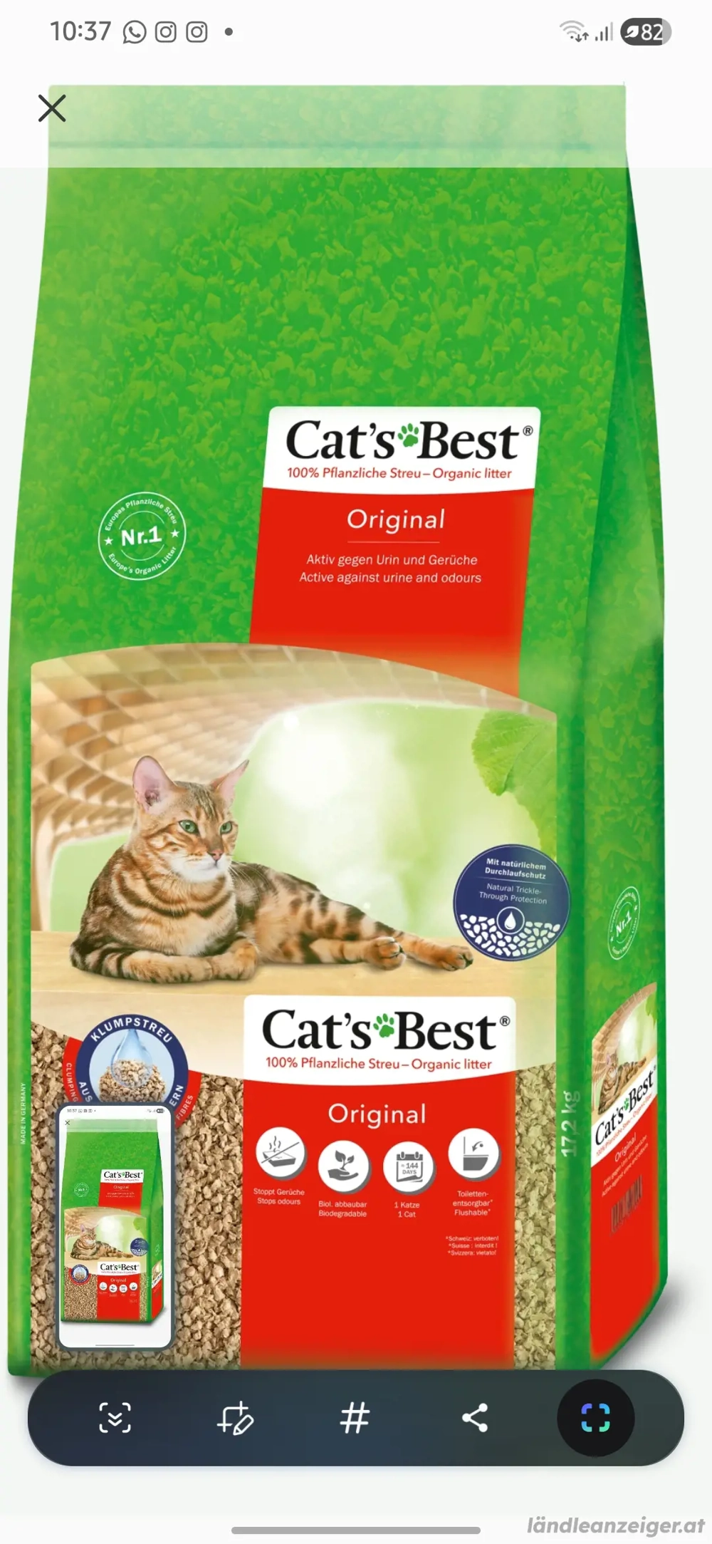 Cat's Best Katzenstreu Runterspülbar