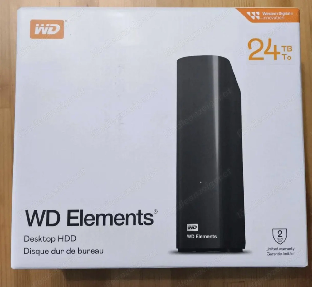 Festplatte HD extern 24TB Terabyte WD Western Digital NEU unbenutzt USB 3