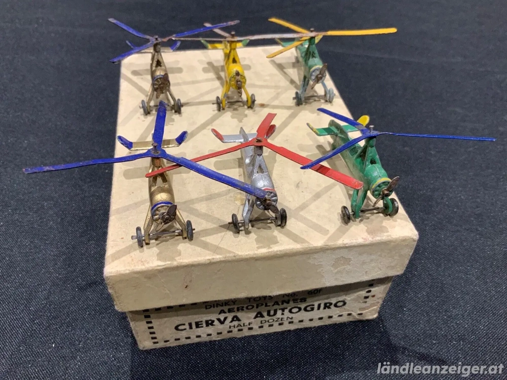 Dinky Toys Prewar 60f Cierva Autogiro Trade Box mit 6 Modellen 