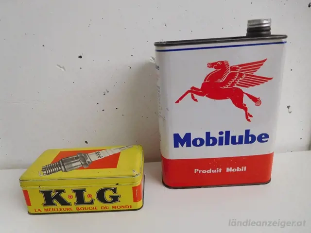 Motoröl u. Zündkerzen Blechdosen