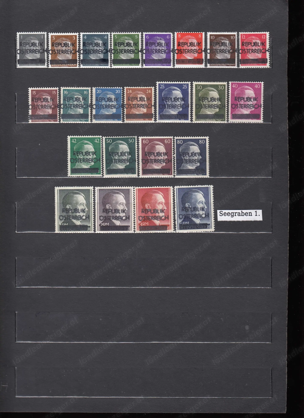 10 Briefmarken Sätze Österreich Privatausgaben mit Aufdruck Postfrisch ab 25  .