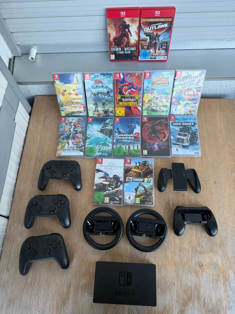 nintendo switch 1 u. 2 spiele plus zubehör
