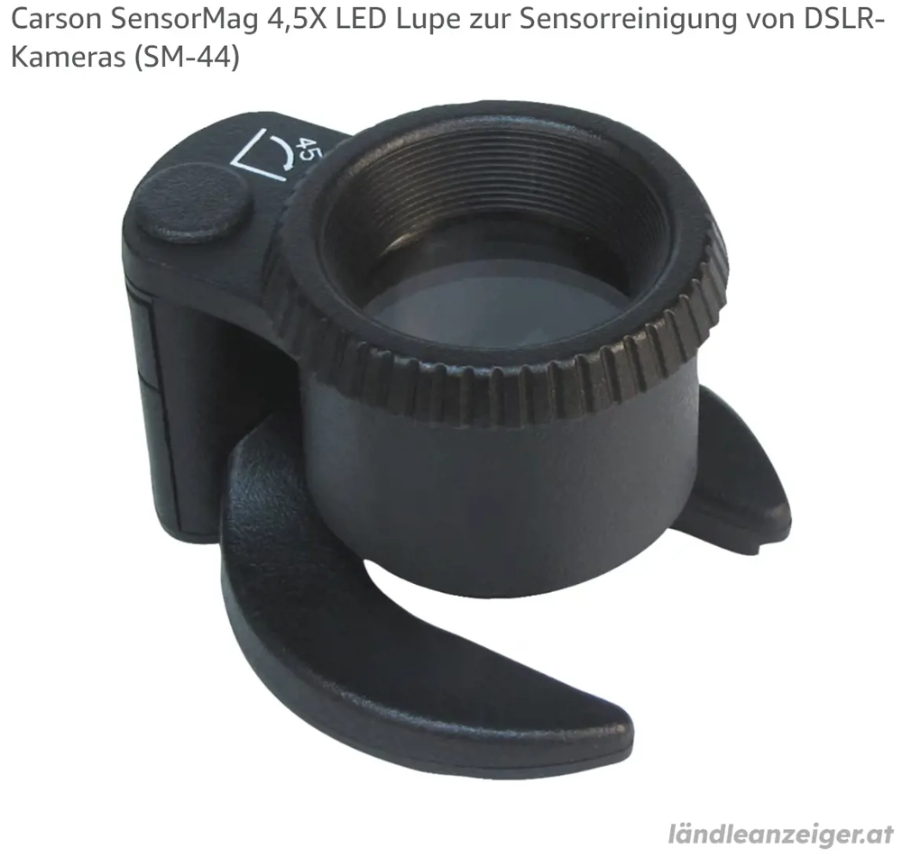 Kamera Sensor Reinigung Carson SensorMag 4,5X LED Lupe zur Sensorreinigung von DSLR-Kameras SM-44