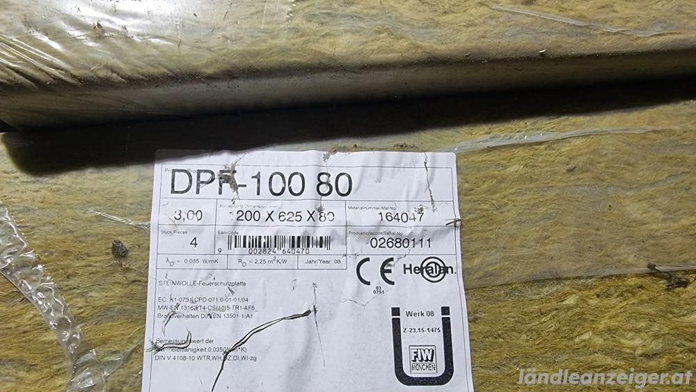 DPF100 Brandschutzplatten   Feuerschutzdämmung- Dämmplatte