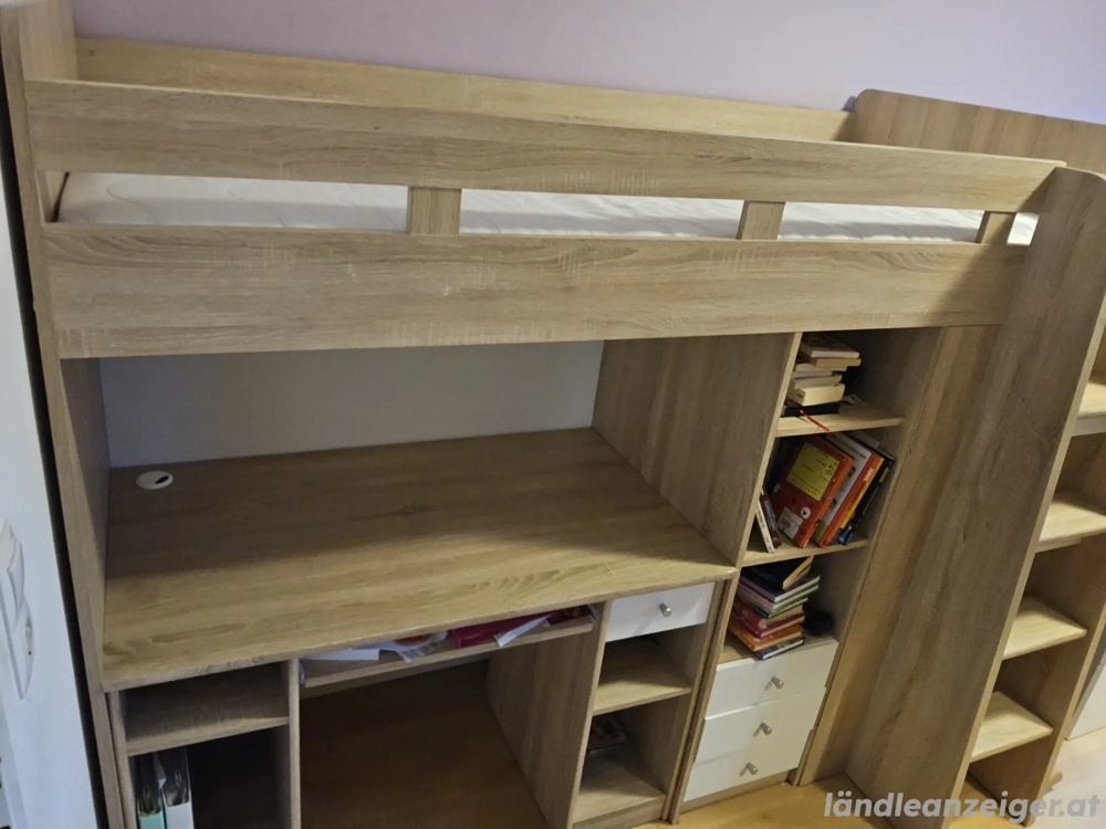Hochbett mit Schreibtisch, Kinderzimmer Möbel