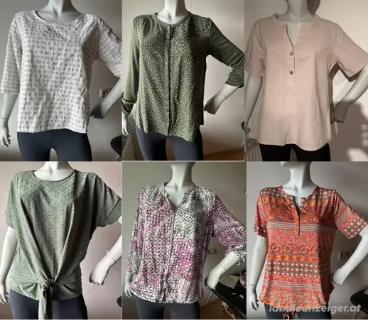 Neuwertige Blusen & Shirts aus Leinen, Viskose, Baumwolle   Gr. M (38 40)