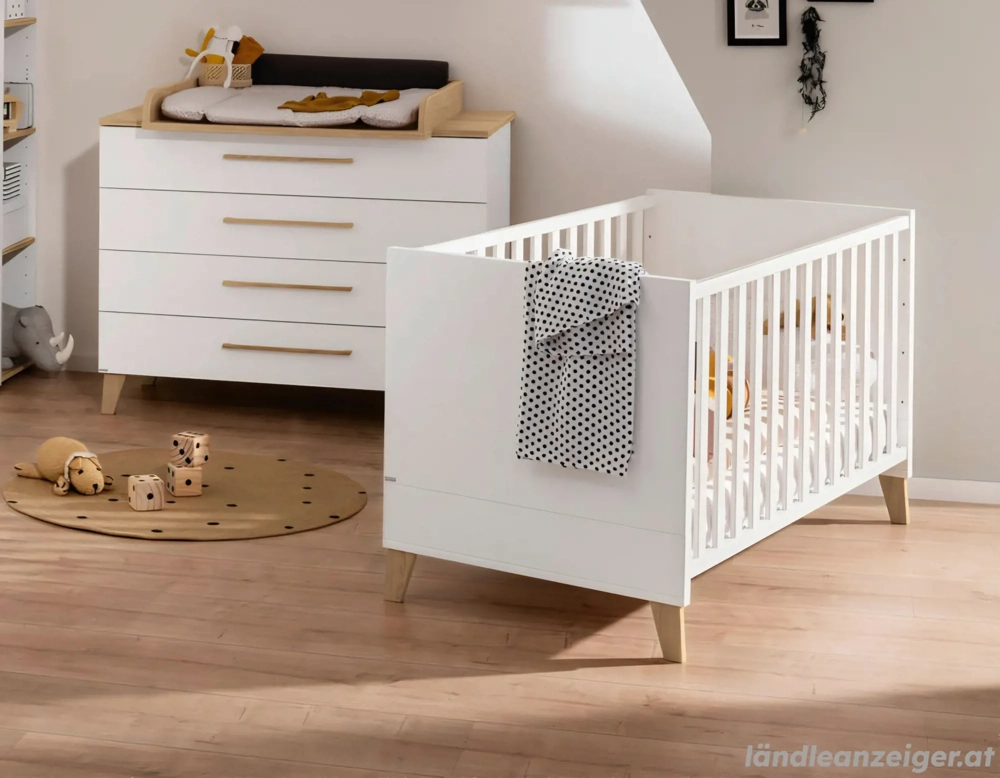 Paidi Wickelkommode & Gitterbett  Oskar  inkl. Matratze
