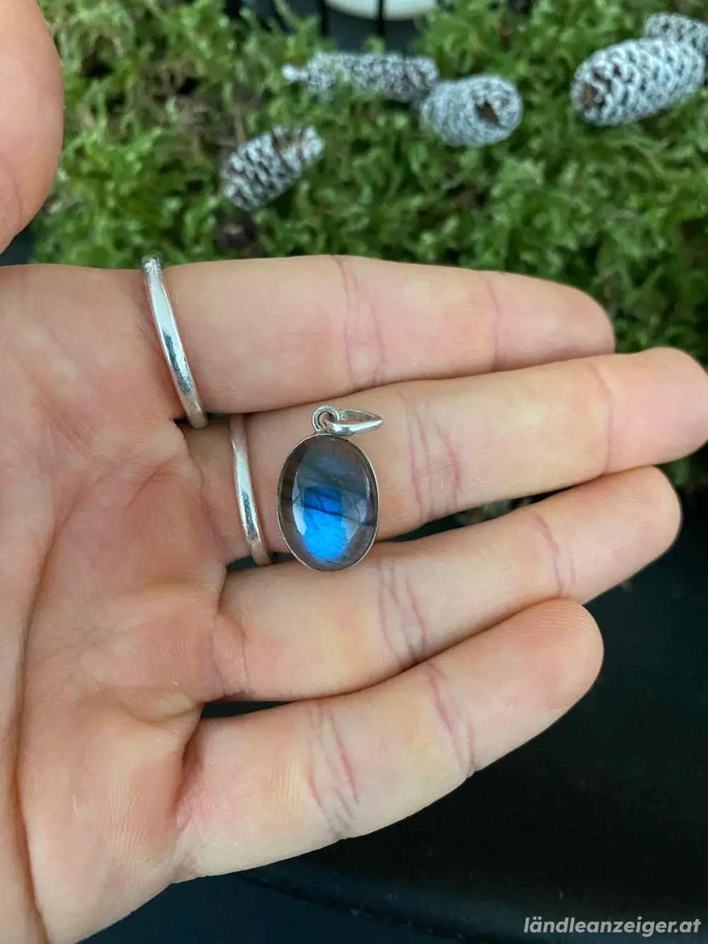 Edelstein Anhänger Labradorit   Silber